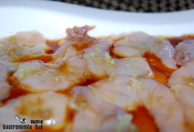Carpaccio de langostinos