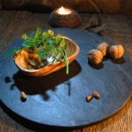 Plato de pizarra redondo