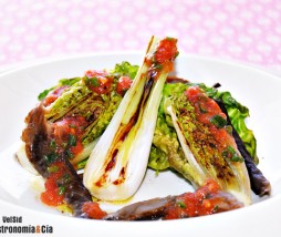 Lechuga a la plancha con vinagreta de tomate Receta de ensalada tibia