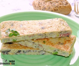 Tortilla de cuscús con setas y jamón Tortilla de cuscús con setas y jamón