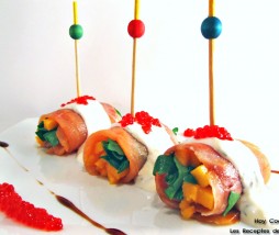 Rollitos de salmón con rúcula y mango Hoy Cocinas Tú