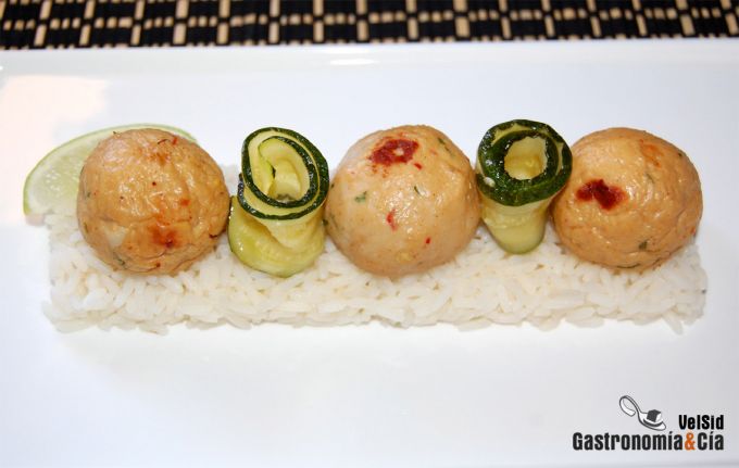 Albóndigas de pollo y mango