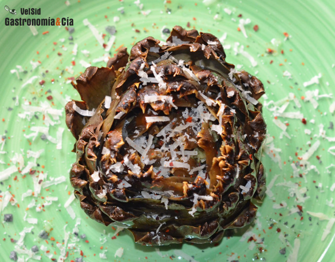 Alcachofas al horno con queso manchego