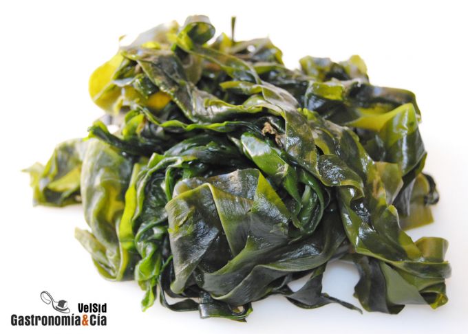 Alga wakame rehidratada