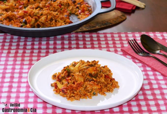 Arroz con sepia, shiitake y romero