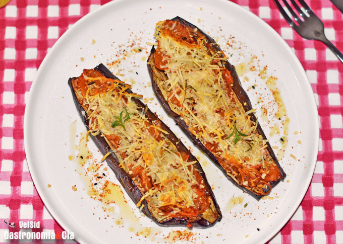 Berenjenas rellenas de kimchi