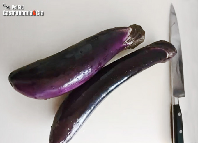 Berenjenas chinas glaseadas con kimchi y soja