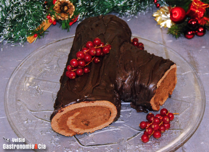 Bizcocho para el tronco de Navidad