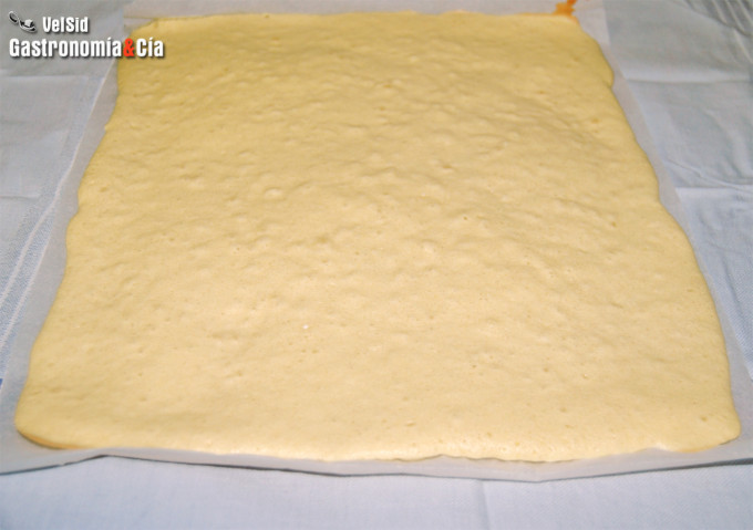 Bizcocho para el tronco de Navidad