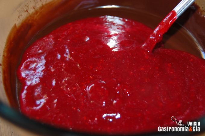 Bombones helados de frambuesa