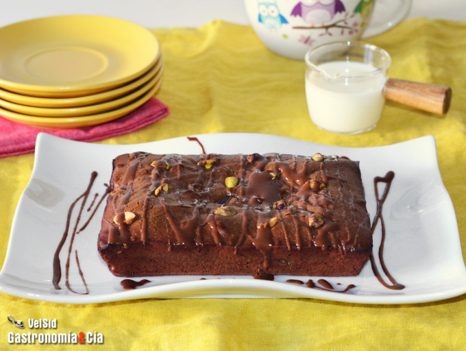 Brownie de chocolate y pistachos