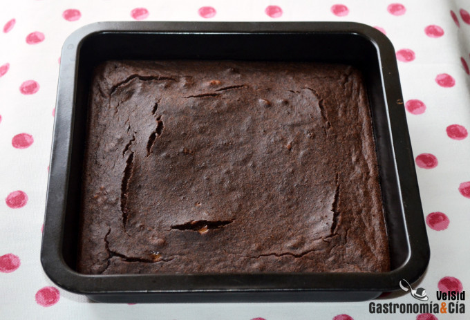 Brownie de plátano y chocolate (sin mantequilla)