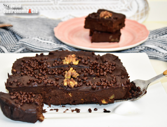 Brownie de boniato, chocolate y nueces