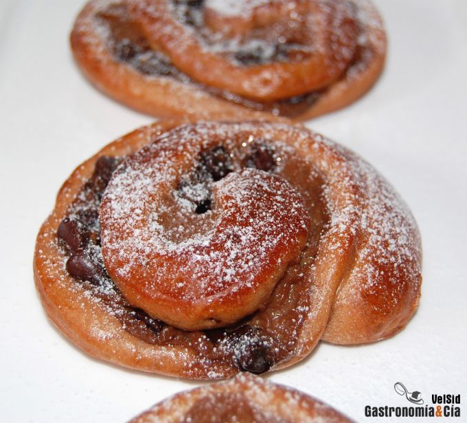 Ensaimadas de chocolate