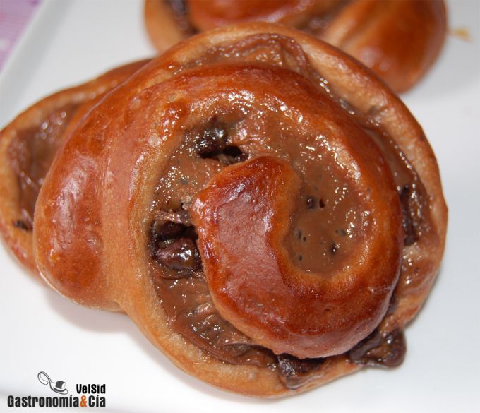 Ensaimadas de chocolate