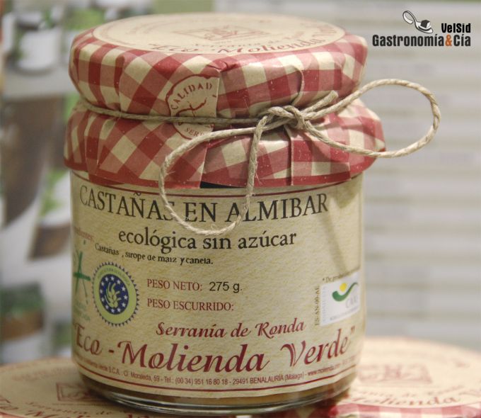 Castañas en almíbar