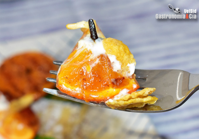 Clementinas a la parrilla con clavo, canela y maíz