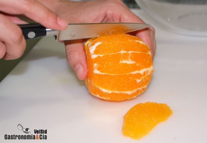 Crema Chiboust de naranja con naranja confitada