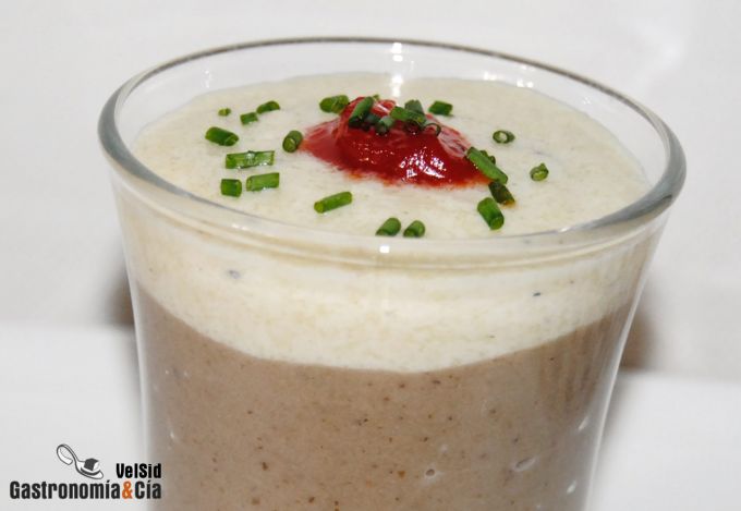 Crema de setas con queso trufado