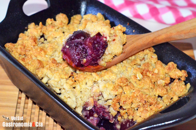 Crumble de cerezas