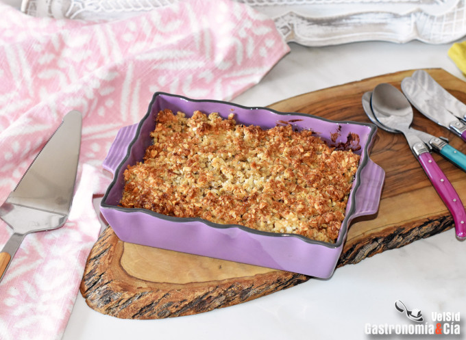 Crumble de peras y nectarinas