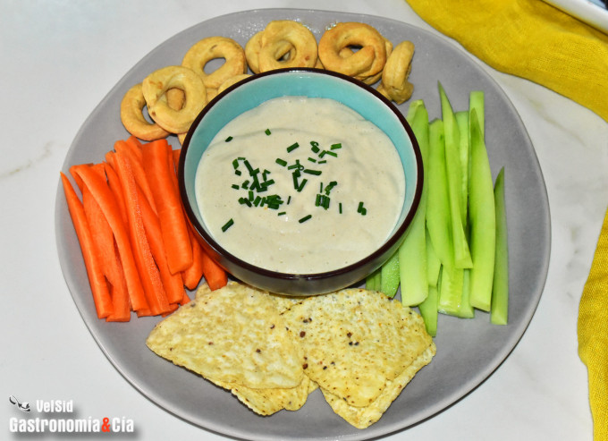 Receta de salsa o paté ligero de almejas y sriracha par