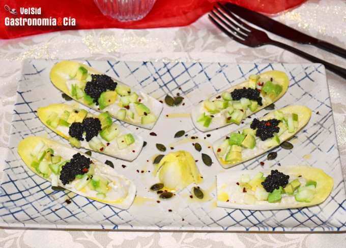 Endivias rellenas de paté de sardina