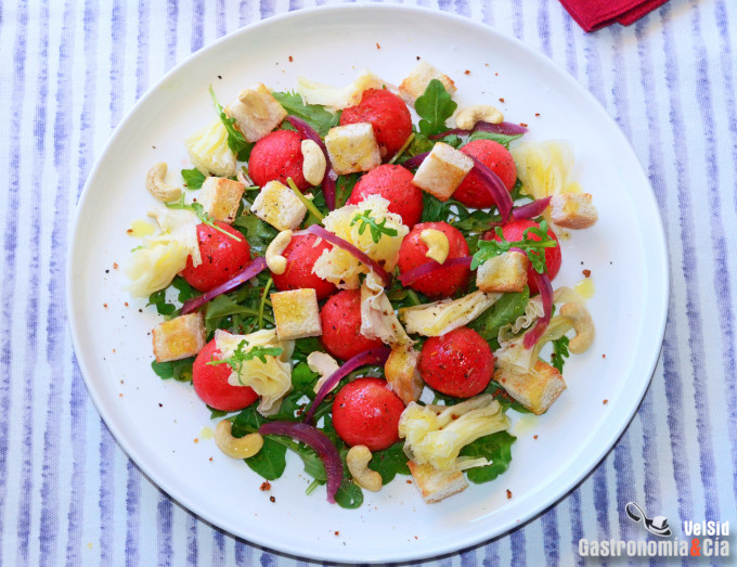 Ensalada de sandía y Tête de Moine