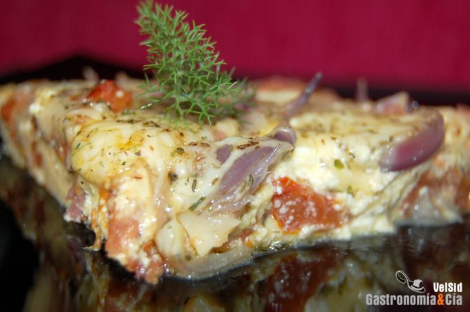 Frittata de tomates al tomillo y requesón