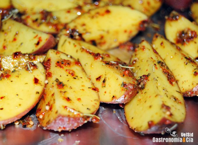 Patatas asadas con piel