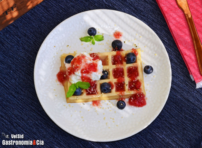 Gofres exprés de avena y almendra