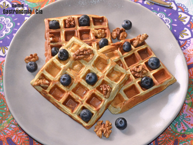 Receta de gofres de avena y plátano