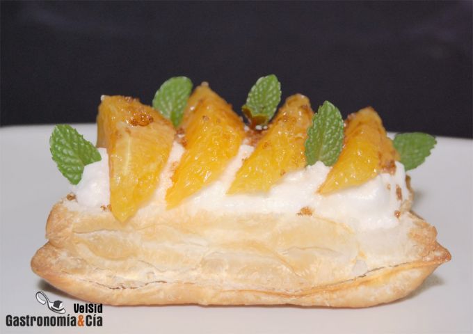 Hojaldre de merengue y naranja