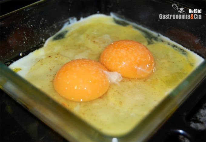 Huevos con patatas, trufa y parmesano