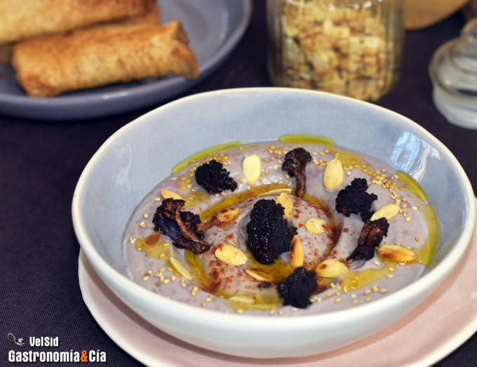 Hummus de coliflor morada