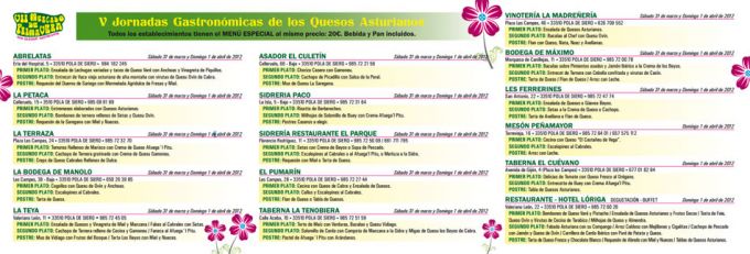 Jornadas Gastronómicas Los Quesos Asturianos en Pola de