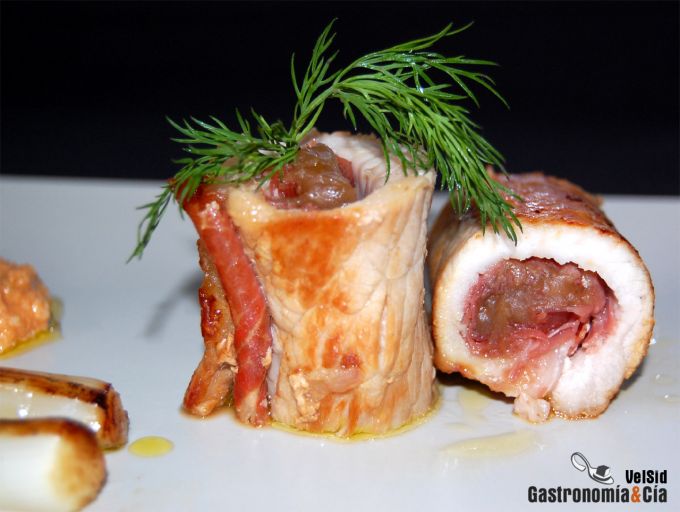 Lomo relleno con calçots