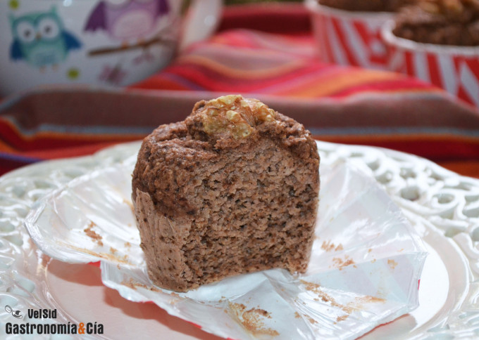 Magdalenas de avena integral y nueces