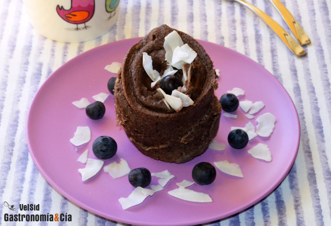 Mugcake de açai y almendra