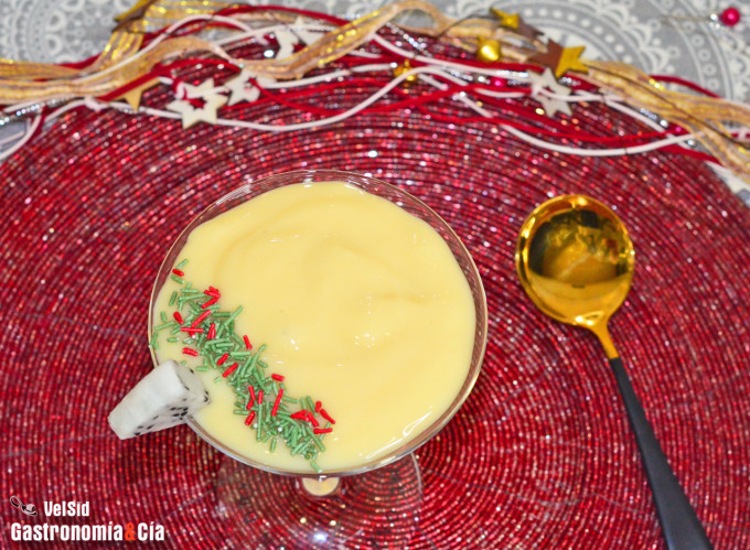 Granada con natillas y Aperol