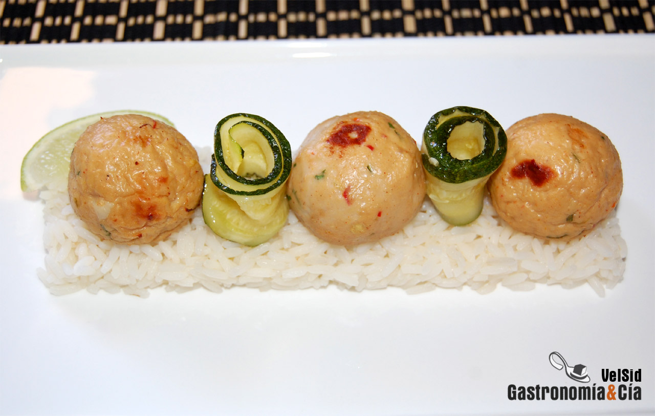 Albóndigas de pollo y mango