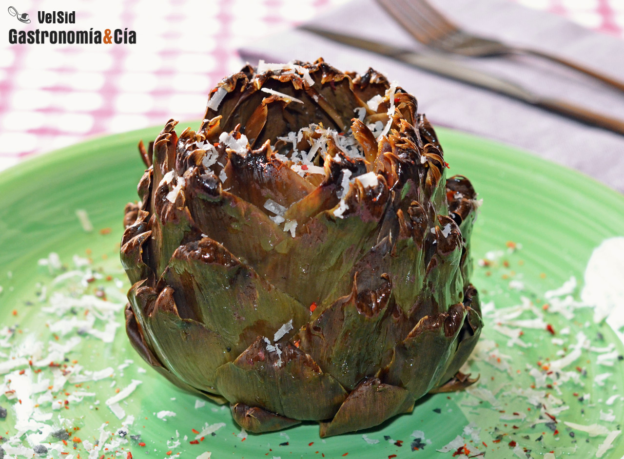 Alcachofas al horno con queso manchego