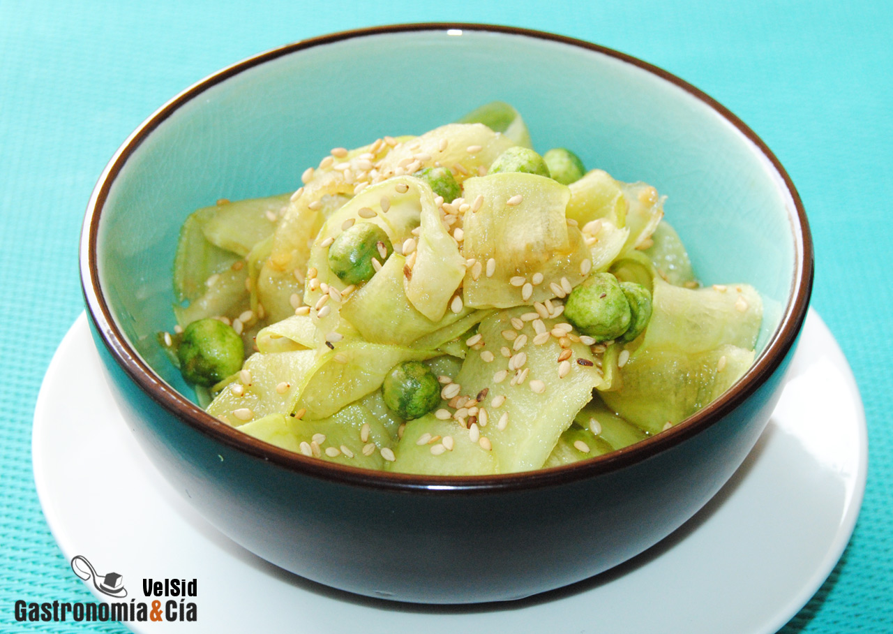 Ensalada de alficoz con salsa sukiyaki