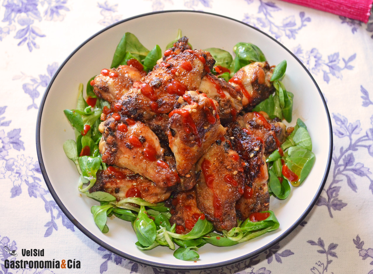 Alitas de pollo con salsa de sésamo