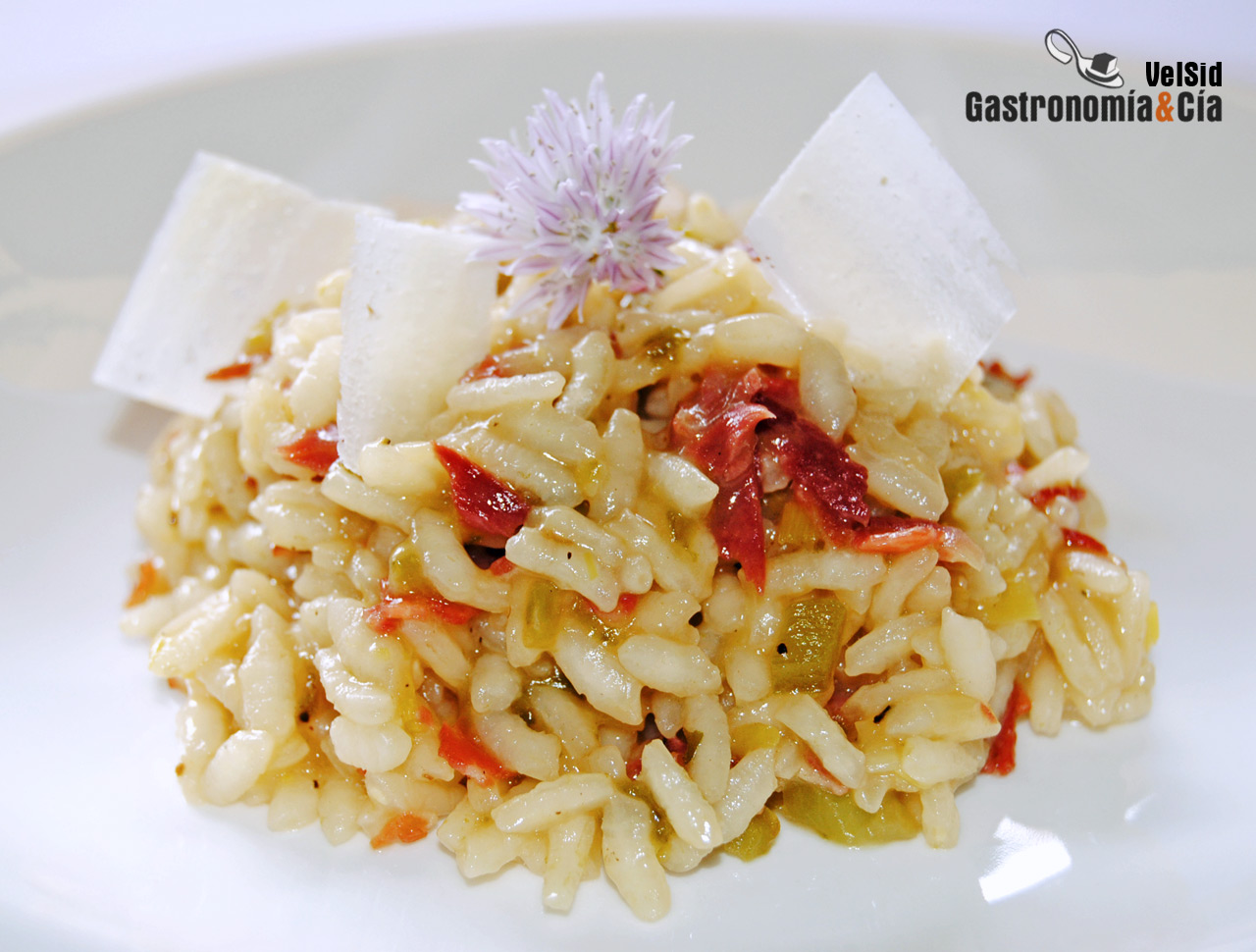 Arroz con jamón y pimiento 