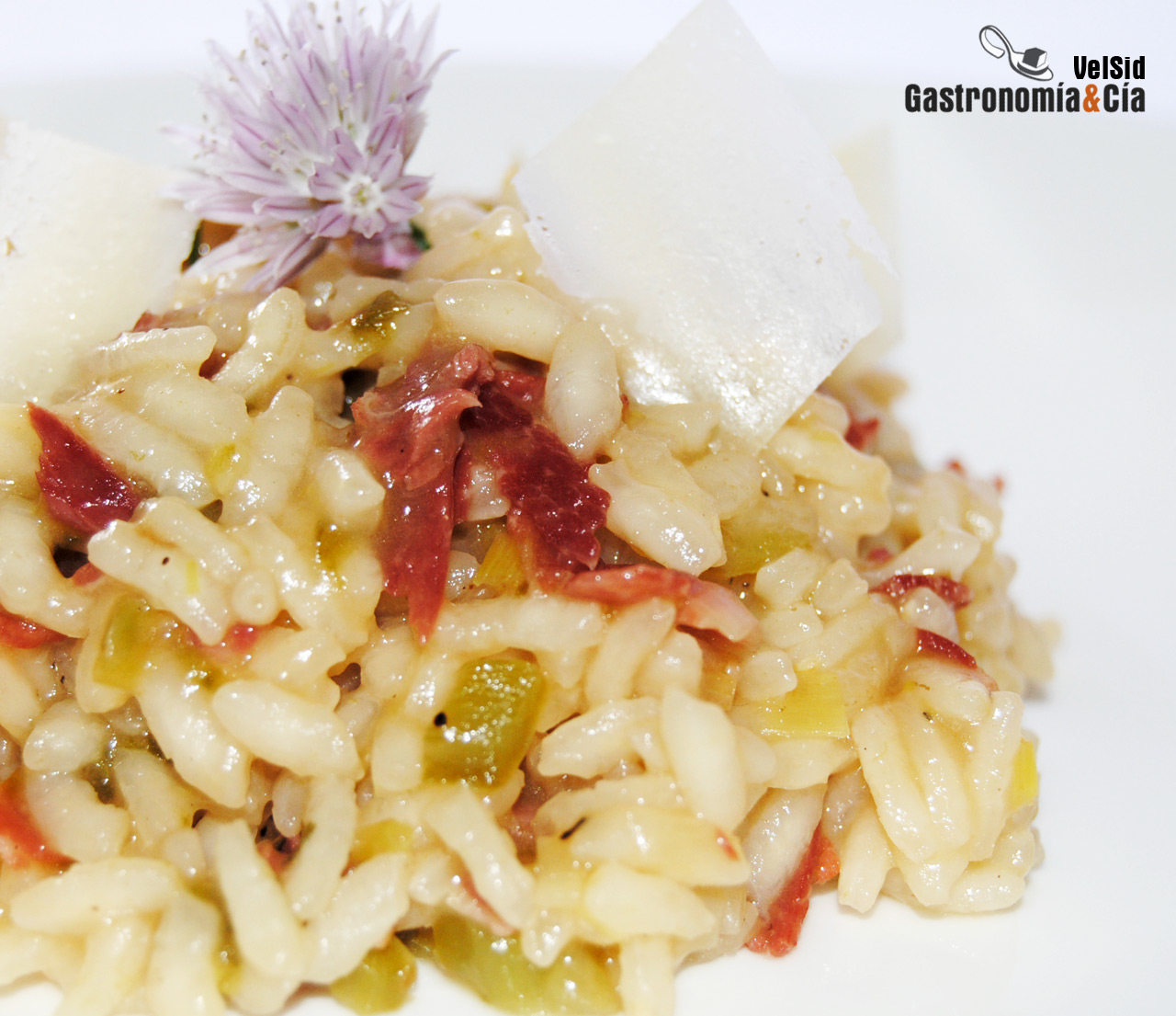 Arroz con jamón y pimiento