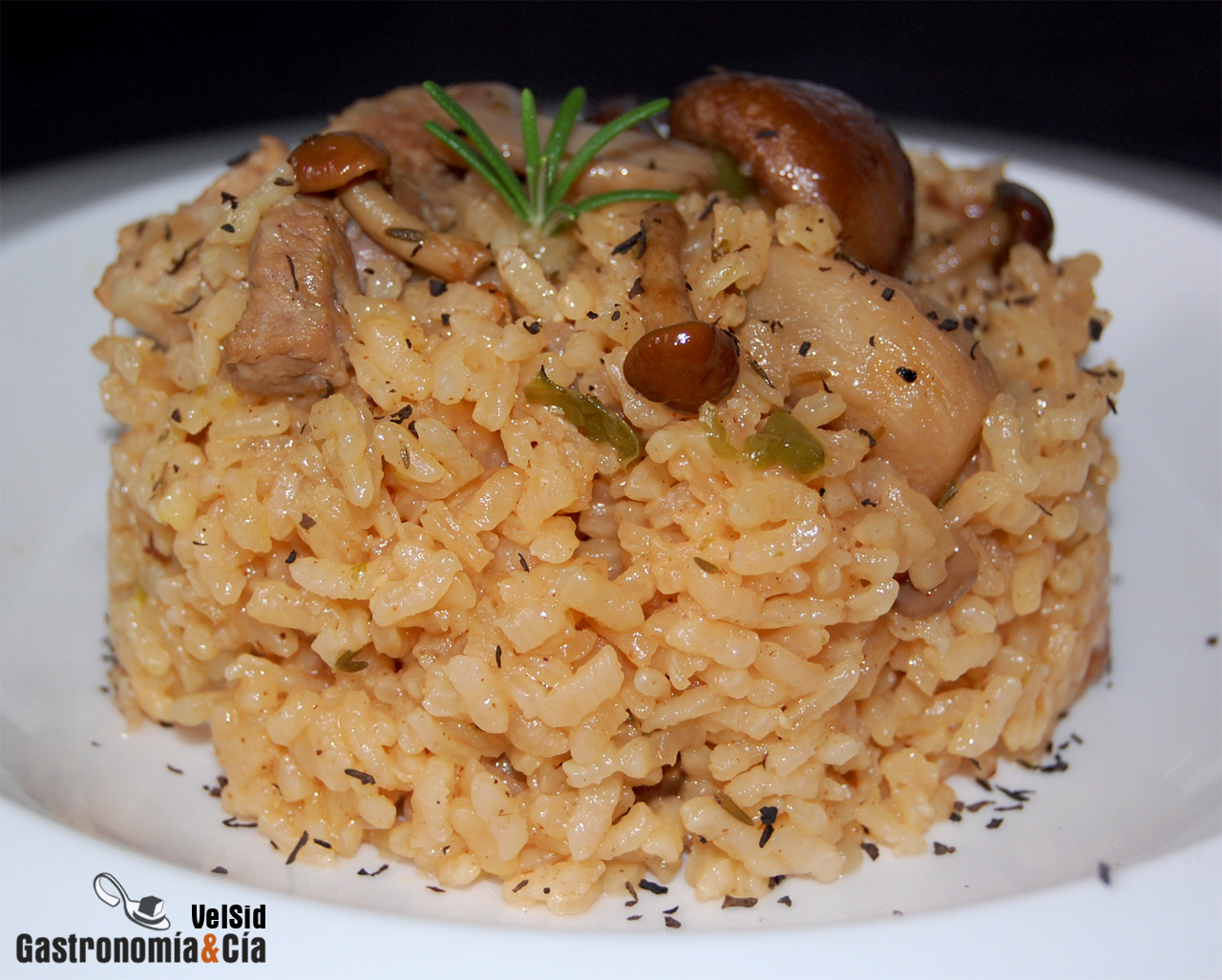 Arroz tandoori con carne y setas