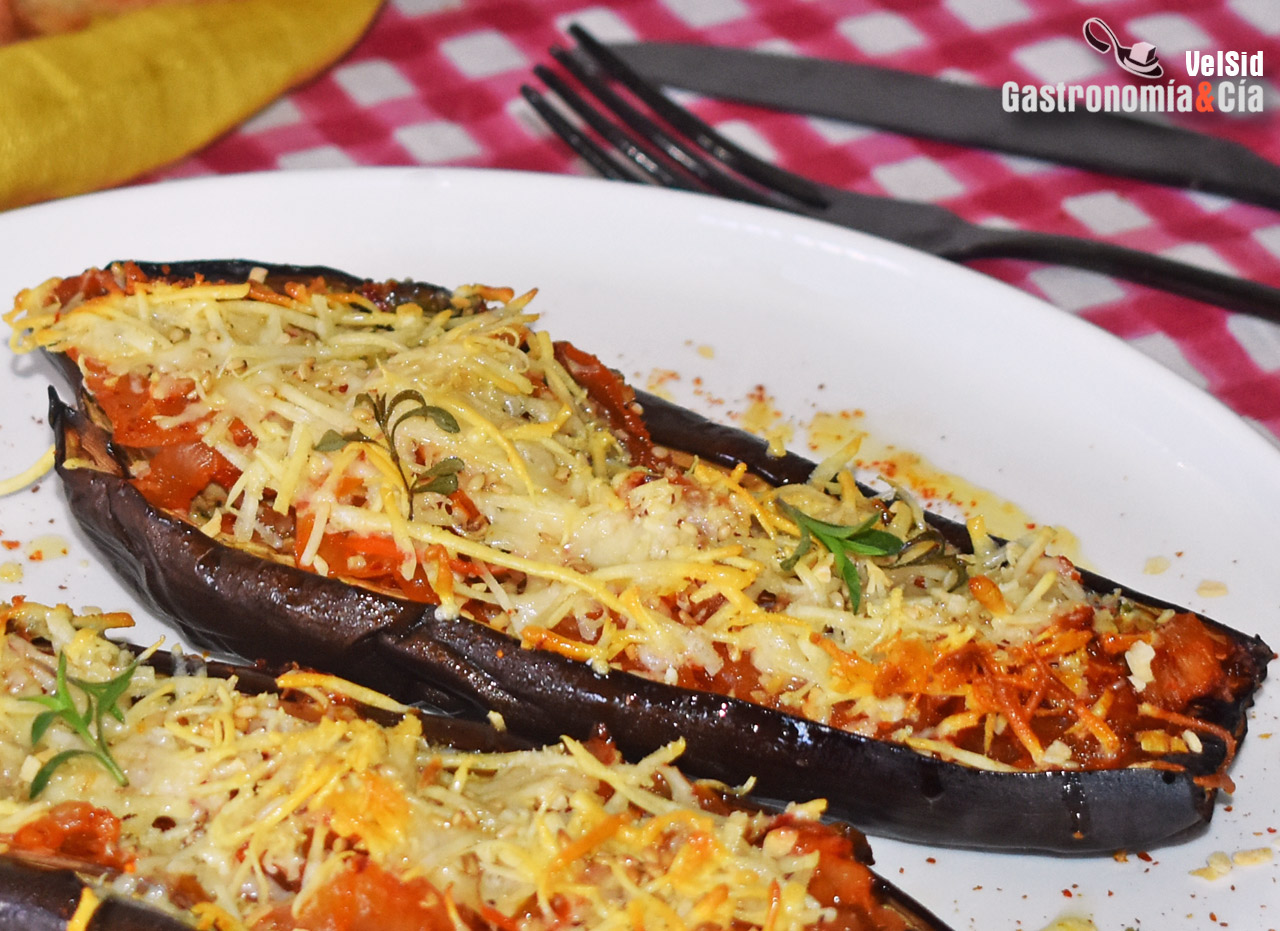 Berenjenas rellenas de kimchi