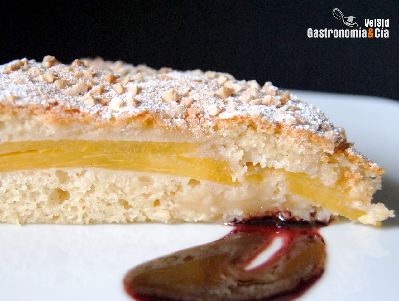 Bizcocho de queso fresco de cabra y persimon