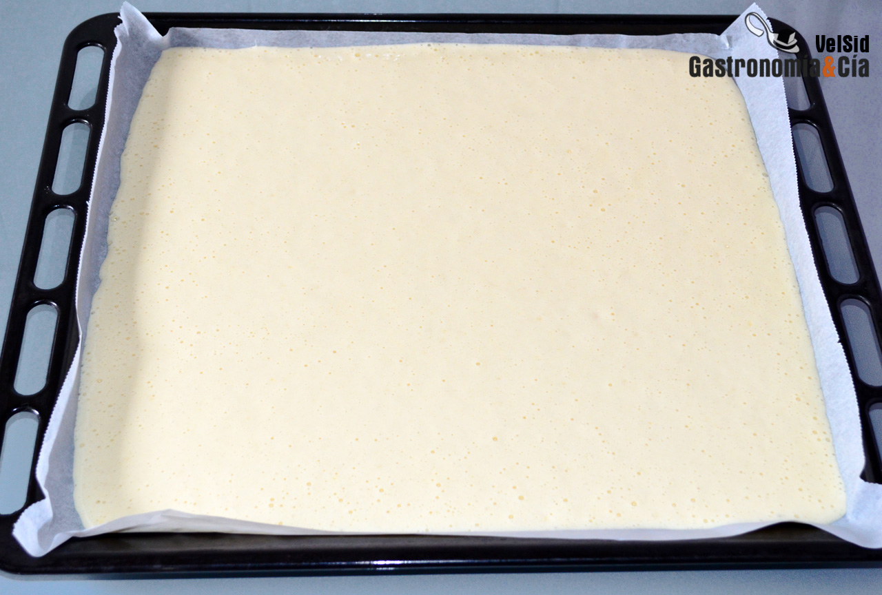 Bizcocho para el tronco de Navidad